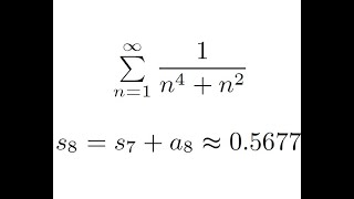 Find The Partial Sum of Series 1/(n^4+n^2)