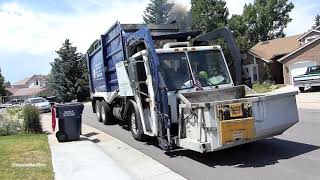 EZ Pack Hercules Front Loader Collecting Residential Recycling