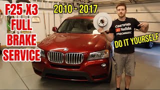 BMW F25 X3 complete brake service step by step - Rear ebrake release guide - Save the money DIY