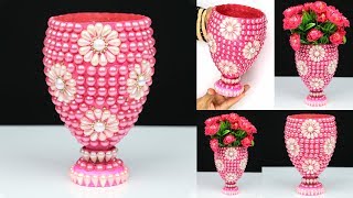 How to make flower vase for home decoration | plastic bottle flower vase | diy crafts