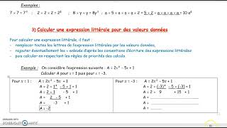 4N6 - 1   : Expression littérale (rappels de 5ème)