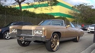 Veltboy314 - Convertible '71 Donk On Gold 26" Amani Forged Wheels - MLK Miami