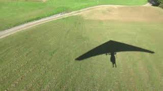 Training hill flight, shadow, good landing.