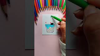 How to Make a shiny panda bear sticker #painting #craft #drawing #art #satisfying #satisfyingvideo