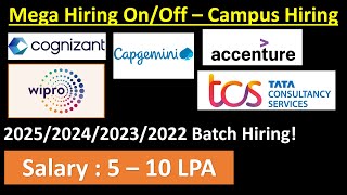 Capgemini, Accenture, TCS, Wipro On/Off Campus Hiring | Salary : 5 - 10 LPA 🔥🔥