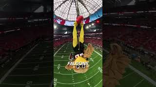 Freddie Falcon the mascot flying!