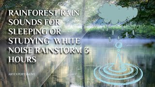 Rainforest Rain Sounds for Sleeping or Studying  White Noise Rainstorm 3 Hours