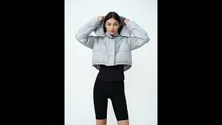 Women Apparels | Cropped Duck Down Puffer Jacket