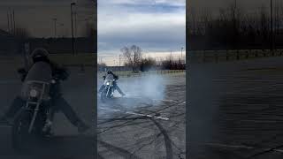 Harley Donuts Rider Almost Loses Control