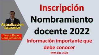 Inscripción para el  Nombramiento docente 2022