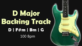 D Major Backing Track | Easy Groove | 100 Bpm