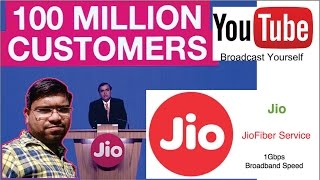 Youtube 10K after ad run, Jio Broad band, Jio 10 crore membership