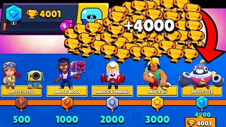 NONSTOP to 4000 TROPHIES Without Collecting TROPHY ROAD! Brawl Stars