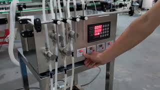 Máquina llenadora de aceites esenciales semiautomática con 4 boquillas de llenado #fillingmachine