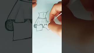 Easy Drawing Fashion Figure -pencil Drawing dress✍️🥂 #shortvideo #dressdrawing #figure #pencil