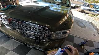 Dodge Ram headlight restoration with ceramic sealant treatment