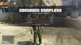 GTA ONLINE| AUTO SHOP JOB - THE UNION DEPOSITORY CONTRACT - SOLO GUNS BLAZING..!!? HWFGK ;-)))