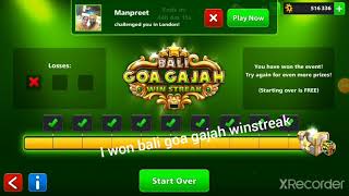 I won bali goa gajah winstreak