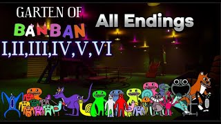 Garten Of Banban - 1,2,3,4,5,6 - All Endings (DARKFOX EDITION)