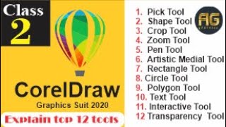 CorelDraw Tutorial For Beginners- Class 2- Explain Top 12 Basic Tool- M.Anwar Graphics