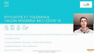 Vaccination anti-COVID19 - Efficacité et tolérance du vaccin Moderna anti-COVID19 Pr Matthieu Revest