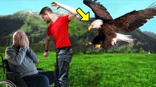 Evil Son Attacks Blind Dad, Then An Angry Eagle Suddenly Appears & Does The Unthinkable!