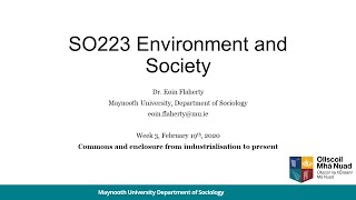 Week 03 Commons and Enclosure from Industrialisation to Present