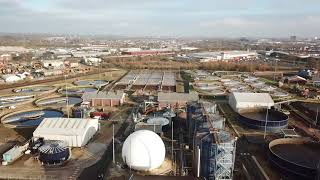 Swindon Sewage Treatment Works - 4K aerial