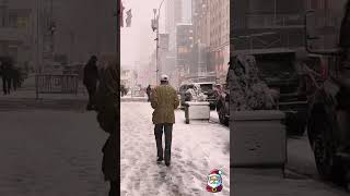 A walk down 5th Ave in the snow ❄️🎅🎄 #christmas #christmasdecor #christmasday #christmastiktok #xmas