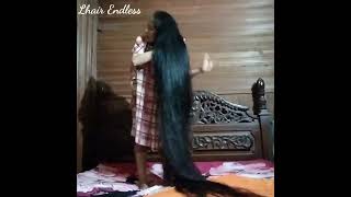 Rambut panjang Indonesia #longhair #rambutpanjang #bigbun #rapunzel