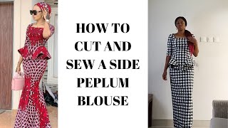 HOW TO CUT AND SEW A SIDE PEPLUM BLOUSE