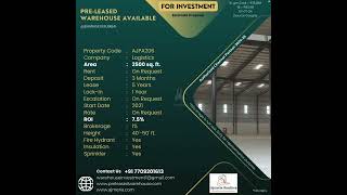 2500SQFT INFUSTRIAL PEB STRUCTURE PRE-LEASED WAREHOUSE PROPERTY AVAILABLE FOR INVESTMENT IN BHIWANDI