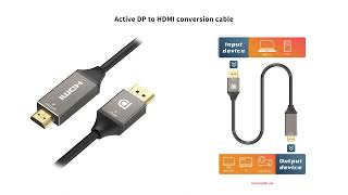 Turn on the HDMI display! Active DP to HDMI cable dph018