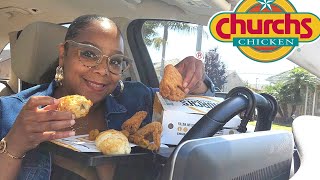 I MET UP WITH MY EX TODAY . TRYING CHURCH'S JALAPENO CHEDDAR BISCUITS  & FRIED CHICKEN WINGS!