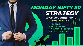 NIFTY 50 STRATEGY ON MONDAY | NEXT MOVE | FULL DETAILS AND ANAYLSIS | ALL PSU STOCKS ENTRY POINT