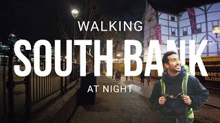 🌃🚶‍♀️🌉 Night Time On London South Bank - Relaxing Walk In The City. 🌙🏙️