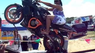 MyrtleBeach2011 Black Bike Week Female Wheelie Poppin!!