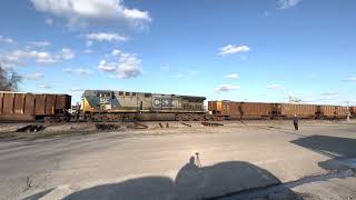 SB CSX 5122-99 and DPU 547 loaded coal train on Henderson sub in Springfield.TN 02/05/23