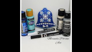 How to paint an elegant Silver mandala on a bell ornament ~ New Oval Dot Hack ~ Miranda Pitrone