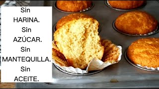 Magdalenas saludables, SIN HARINA SIN AZÚCAR y SIN MANTEQUILLA|Healthy muffins.🥰