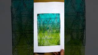 Blue + green ombre gelli print. Where did that little piece of paper come from? #shorts #gelprinting