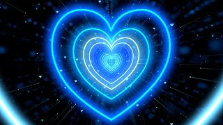 Heart Tunnel💙Heart Background | Neon Heart Background Video | Wallpaper Heart [3 Hours]