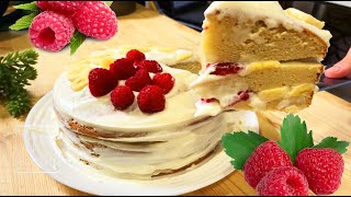 Десерт с ягодами на праздничный стол! Самое вкусное тесто для коржей🍰🍌🥧