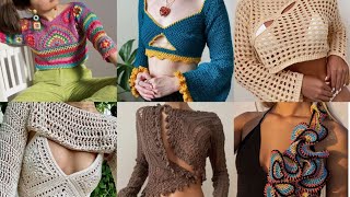 Royal style beautiful crochet tops / crop tops / blouse latest designs granny square  pattern desig