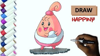 Drawing Happiny !!! How To Draw Happiny from Pokemon