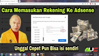 Cara Memasukan Rekening Ke Adsense kita - Pemula pun bisa isi sendiri !!