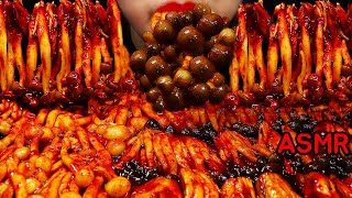 ASMR बड़ा मशरूम JAMUR BESAR PEDAS SPICY BIG ENOKI MUSHROOM RECIPE 만가닥 백만송이 매운 팽이버섯 먹방!