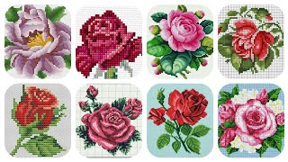 most beautiful and stylish collection of cross stitch flowers patterns and ideas.