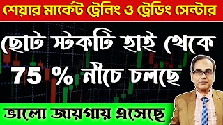 #stockmarket ছোট স্টকটি হাই থেকে 75% নীচে চলেছে। ভালো জায়গায় এসেছে। #trading #sharemarketlive