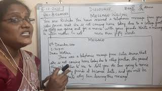 VIII-X CLASS ENGLISH DISCOURSES TOPIC: MESSAGE WRITING